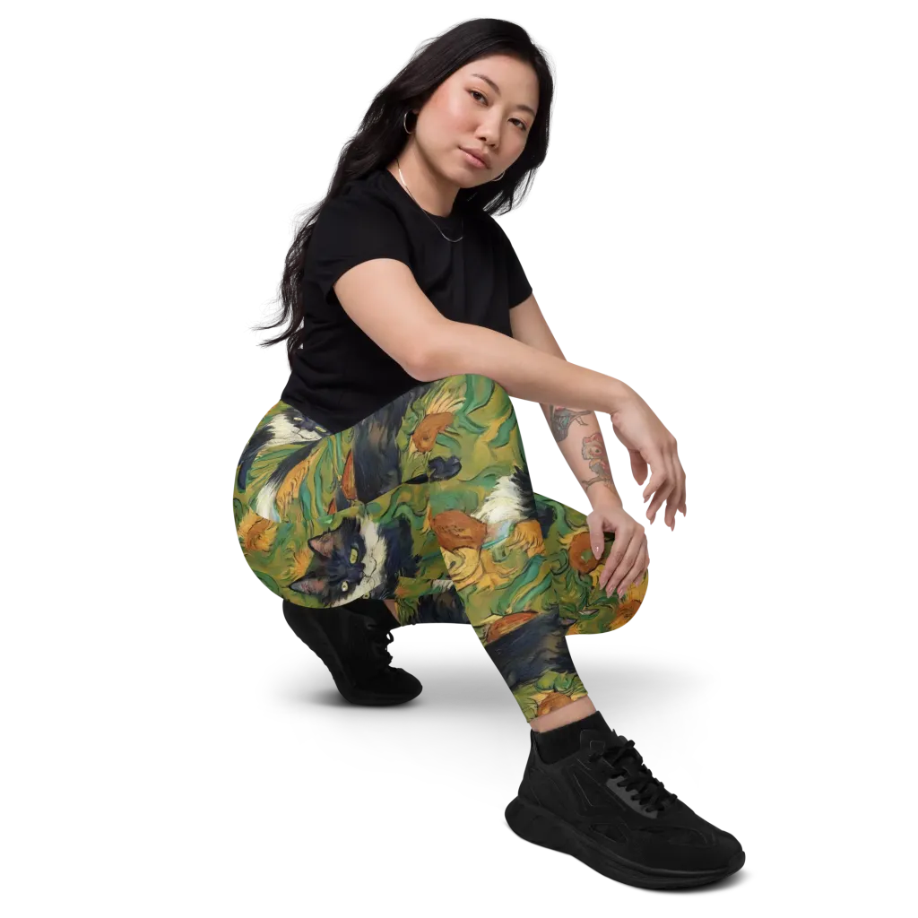 Marigold Catwalk on Leggings with Pockets — Right Front