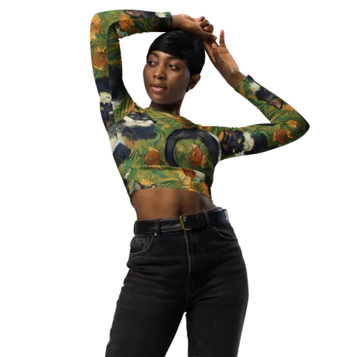 Marigold Catwalk on a Long Sleeve Crop Top