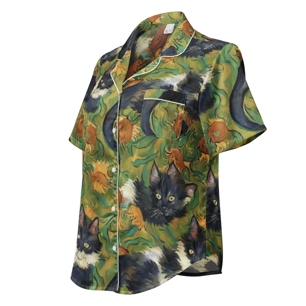 Marigold Catwalk on Women's Short Sleeve Pajama Top — Left Front