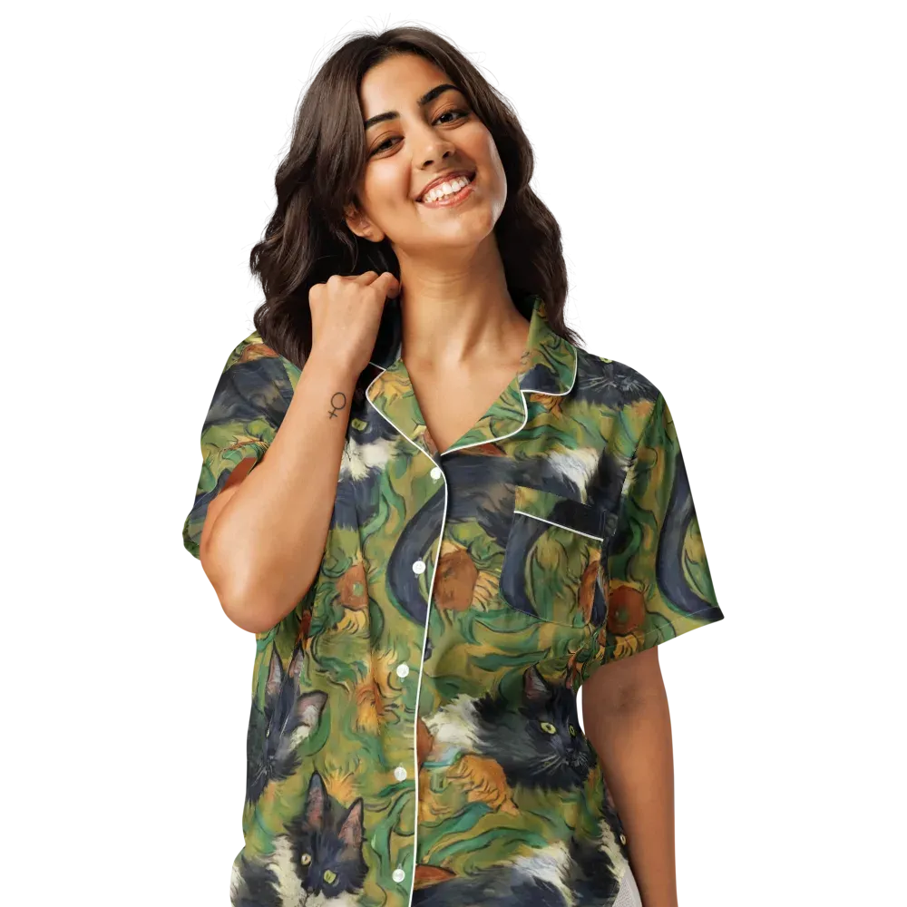 Marigold Catwalk on Women's Short Sleeve Pajama Top — Front