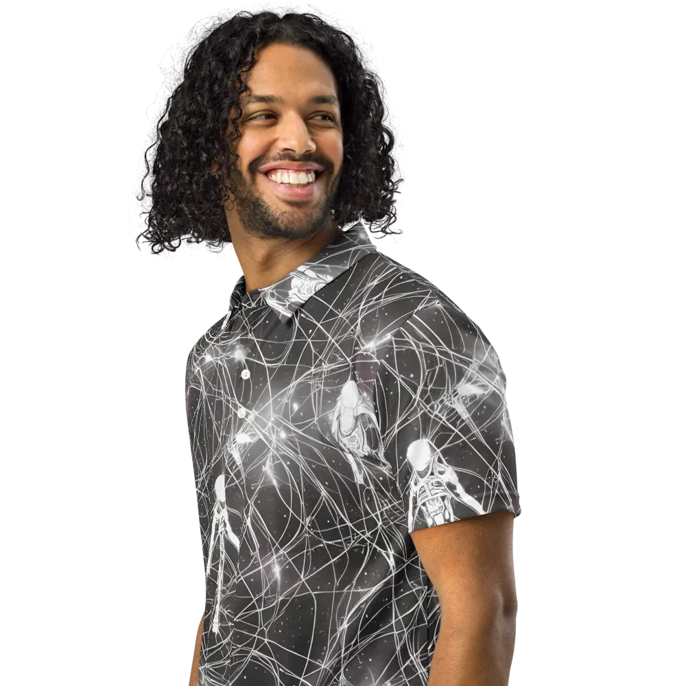 Void Weavers on Men's Slim Fit Polo Shirt — Left Front