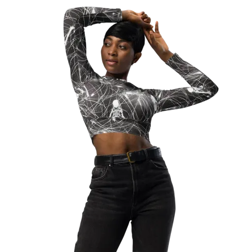 Void Weavers on a Long Sleeve Crop Top