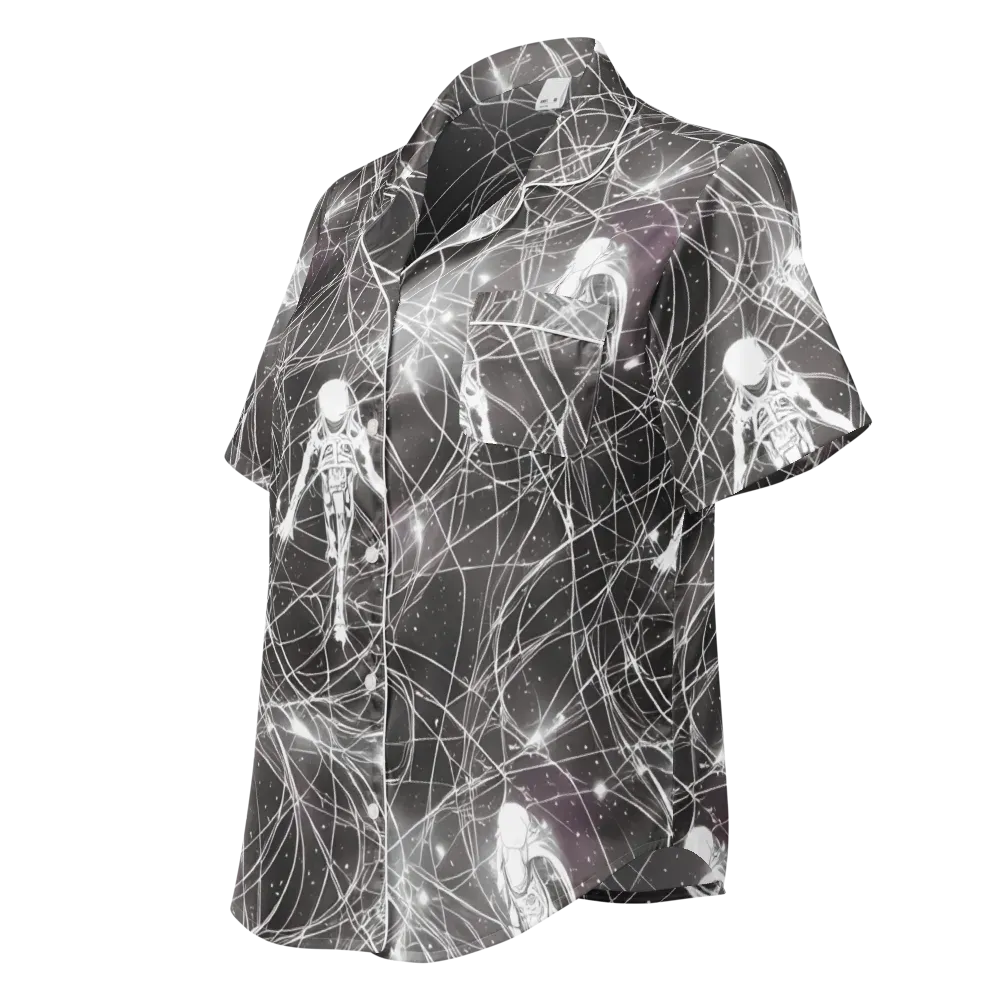 Void Weavers on Women's Short Sleeve Pajama Top — Left Front