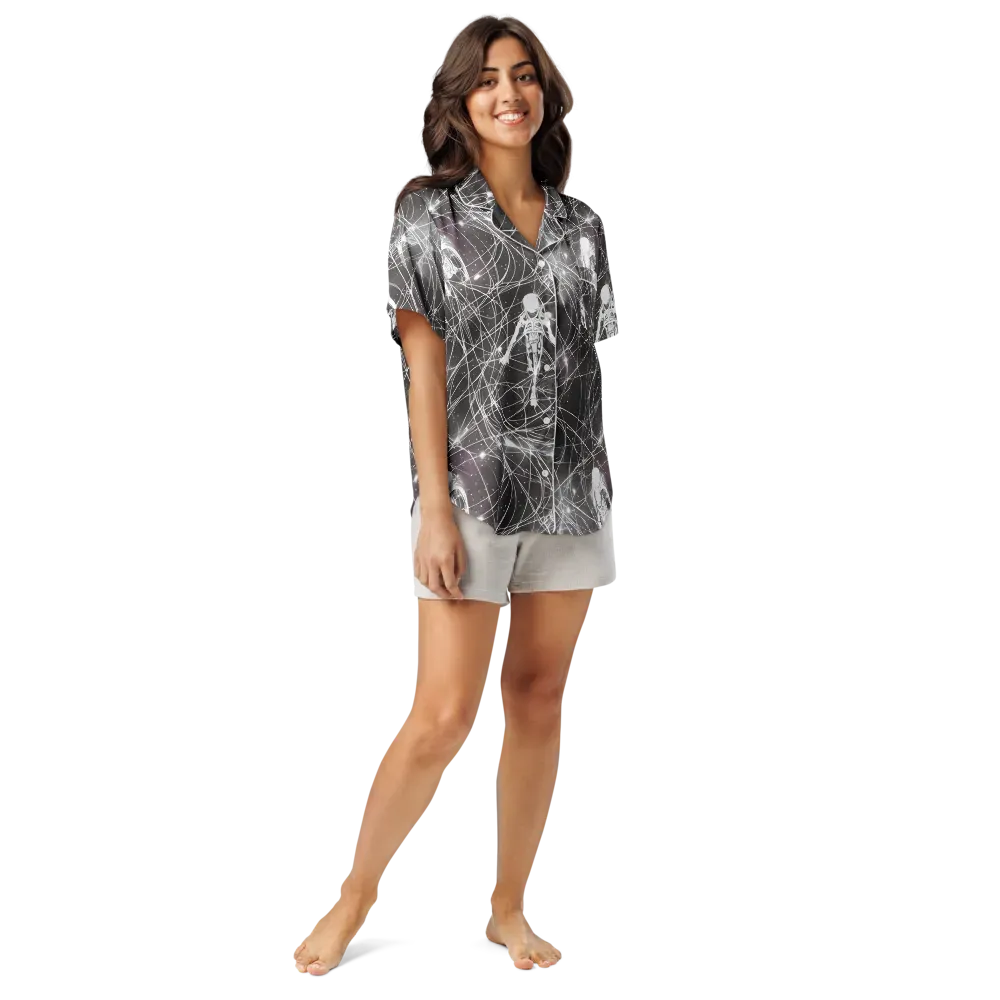 Void Weavers on Women's Short Sleeve Pajama Top — Front