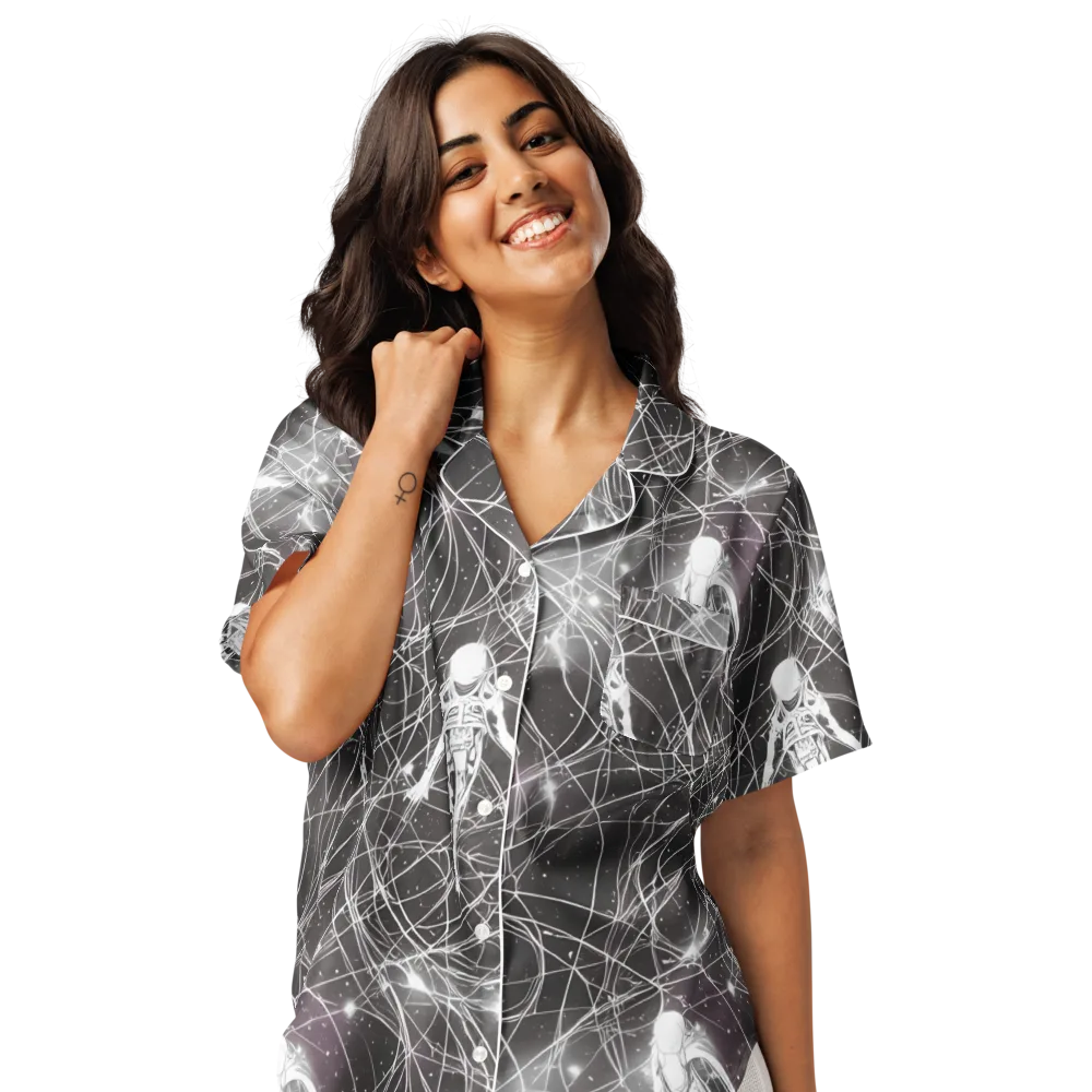 Void Weavers on Women's Short Sleeve Pajama Top — Front