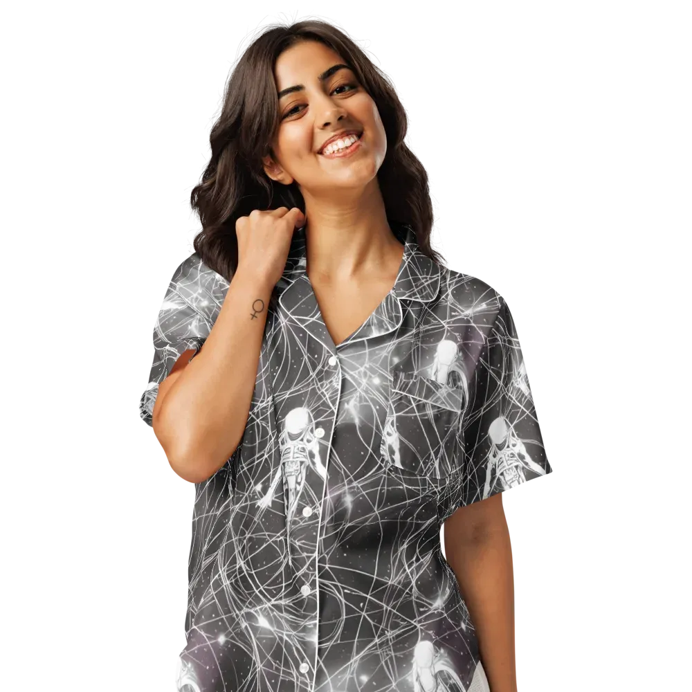 Void Weavers on Women's Short Sleeve Pajama Top — Front