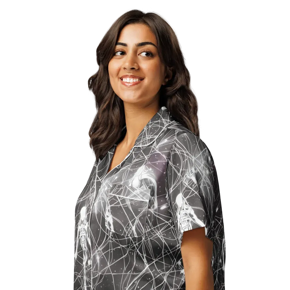 Void Weavers on Women's Short Sleeve Pajama Top — Left Front