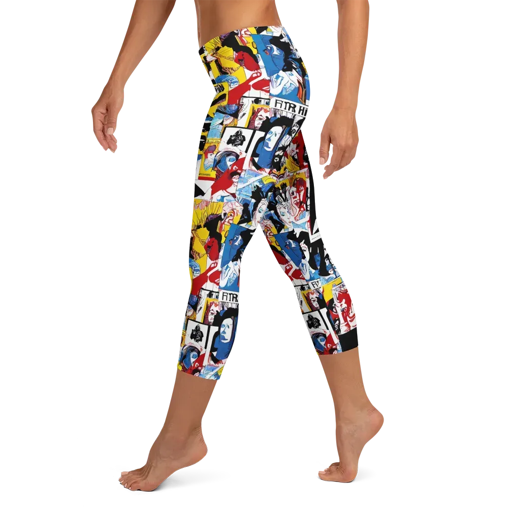 Pop Art Parade on Capri Leggings — Left