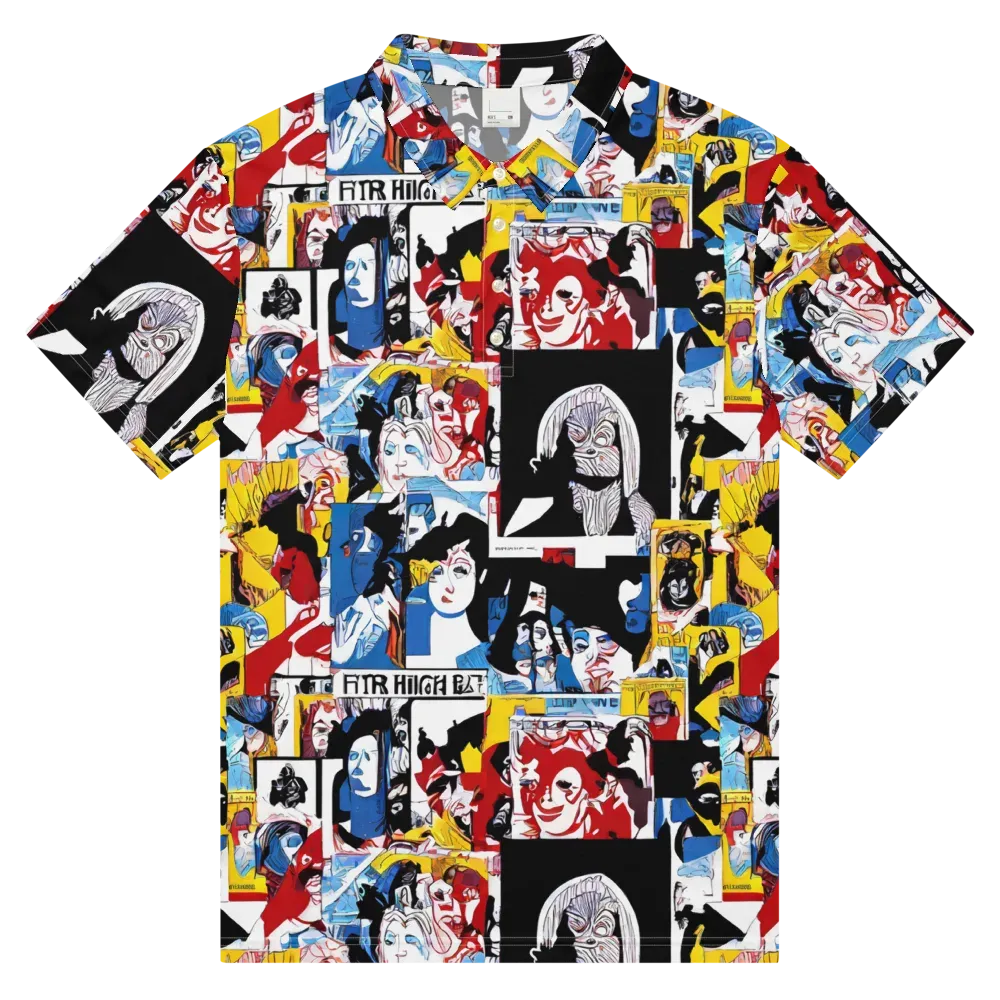 Pop Art Parade on Men's Slim Fit Polo Shirt — Front