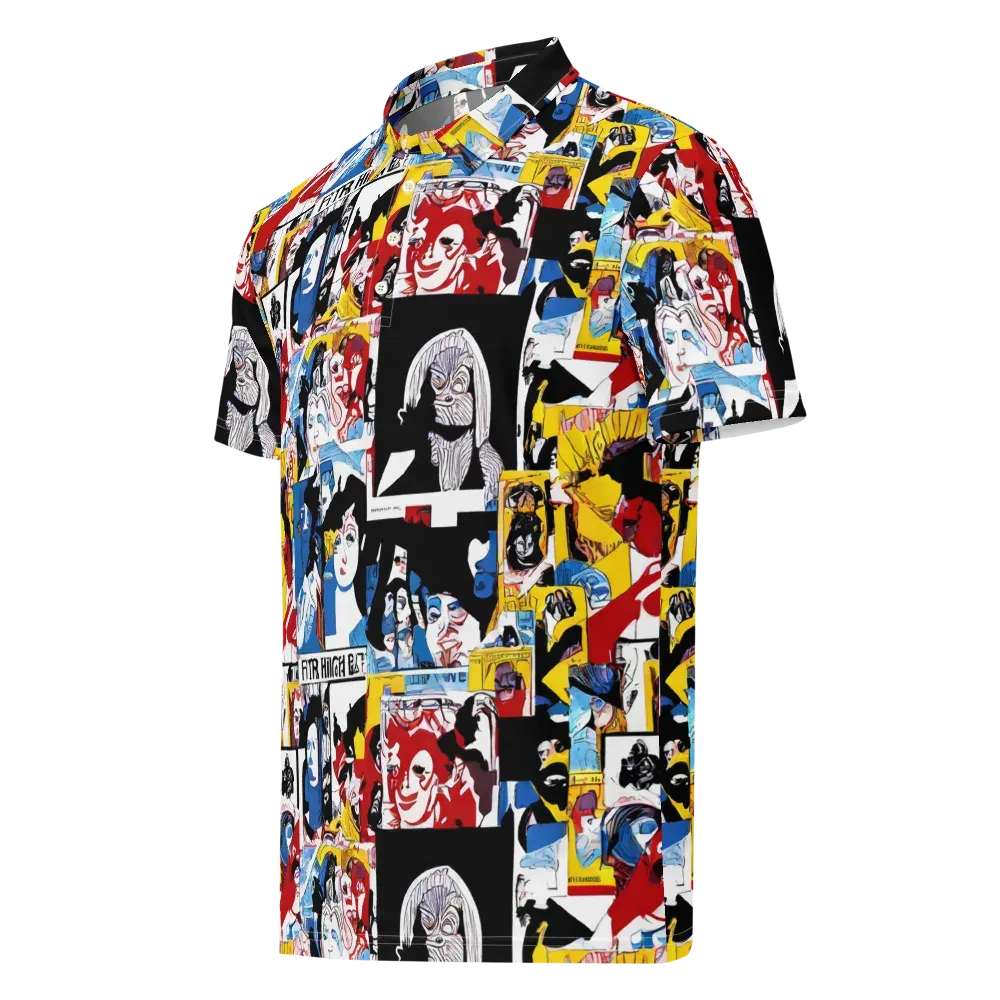 Pop Art Parade on Men's Slim Fit Polo Shirt — Left Front