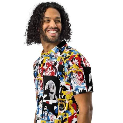 Pop Art Parade on a Men's Slim Fit Polo Shirt