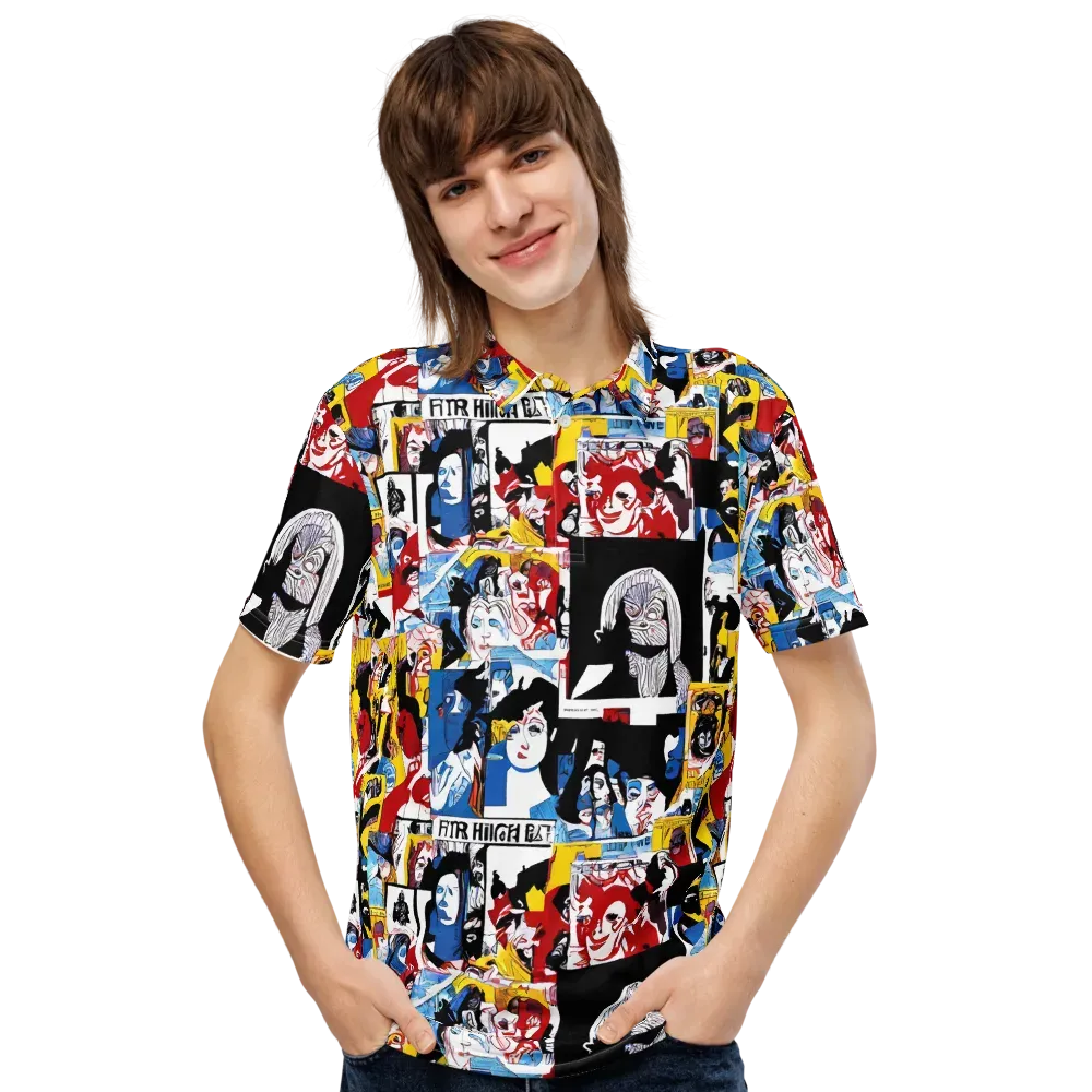 Pop Art Parade on Men's Slim Fit Polo Shirt — Front