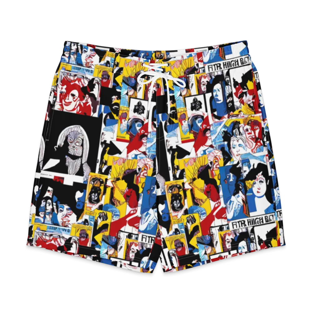 Pop Art Parade on Men's Board Shorts — Front