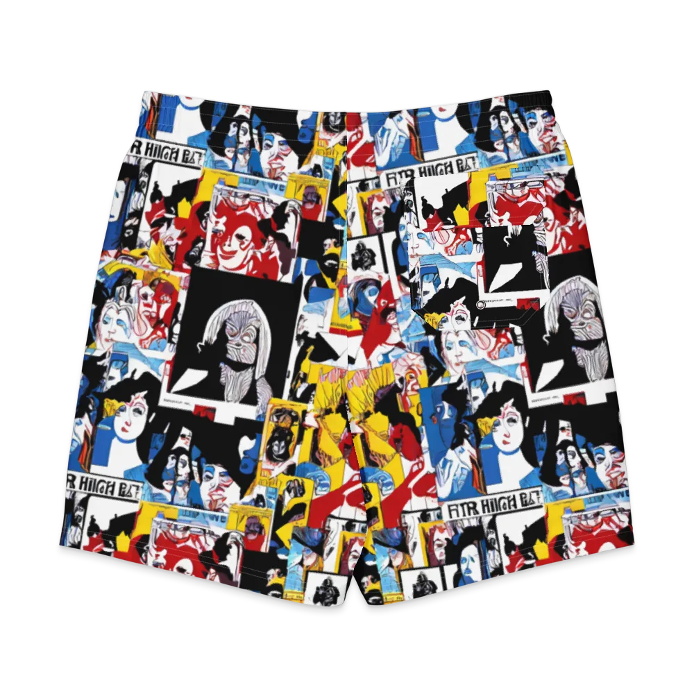 Pop Art Parade on Men's Board Shorts — Back