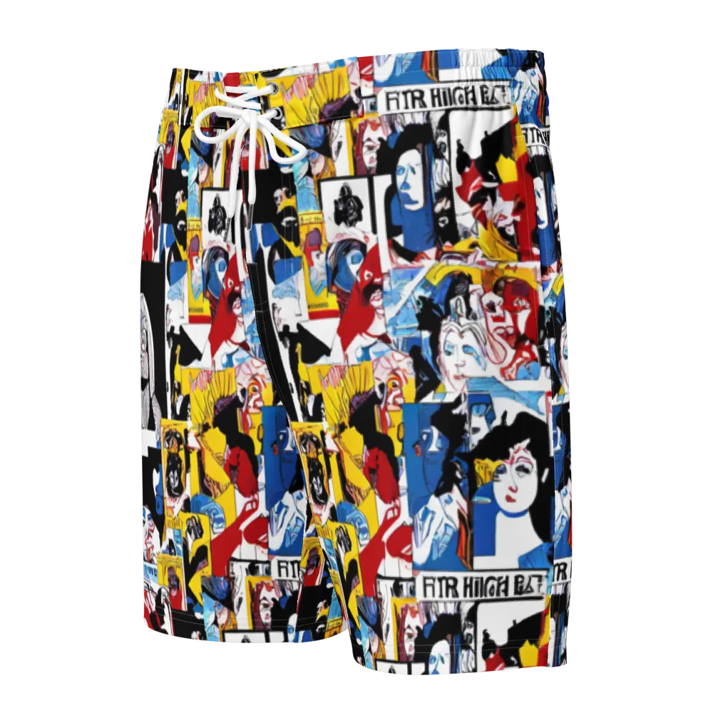 Pop Art Parade on Men's Board Shorts — Front