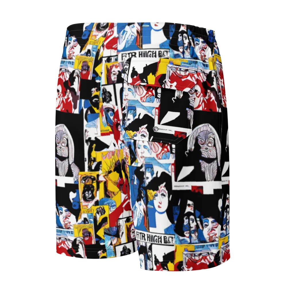 Pop Art Parade on Men's Board Shorts — Back