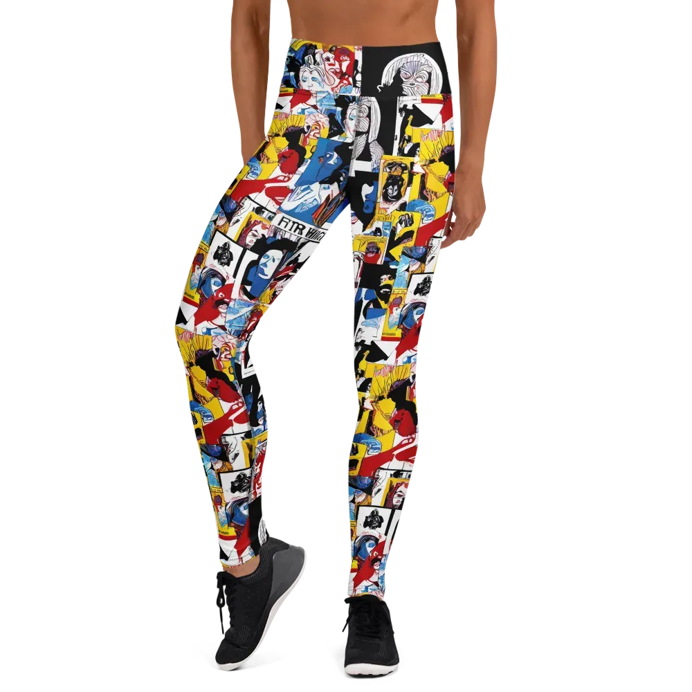 Pop Art Parade on Yoga Leggings — Front