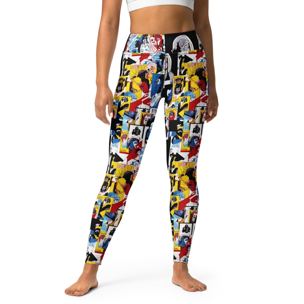 Pop Art Parade on Yoga Leggings — Front