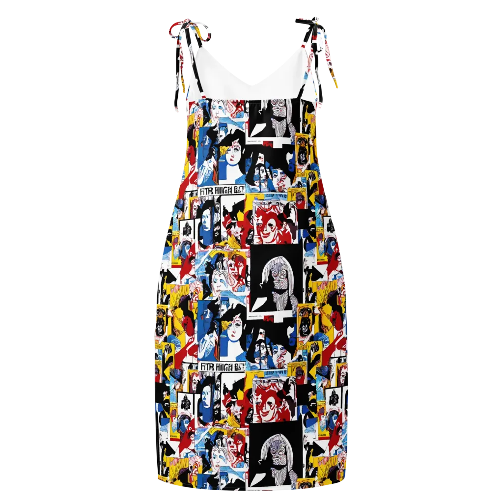 Pop Art Parade on Slip Dress — Back