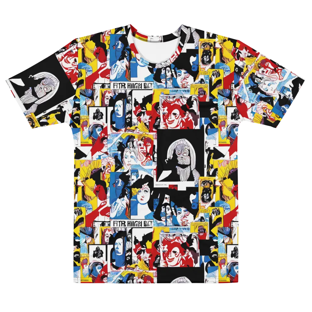 Pop Art Parade on Men's Cotton Crew Neck T-Shirt — Front