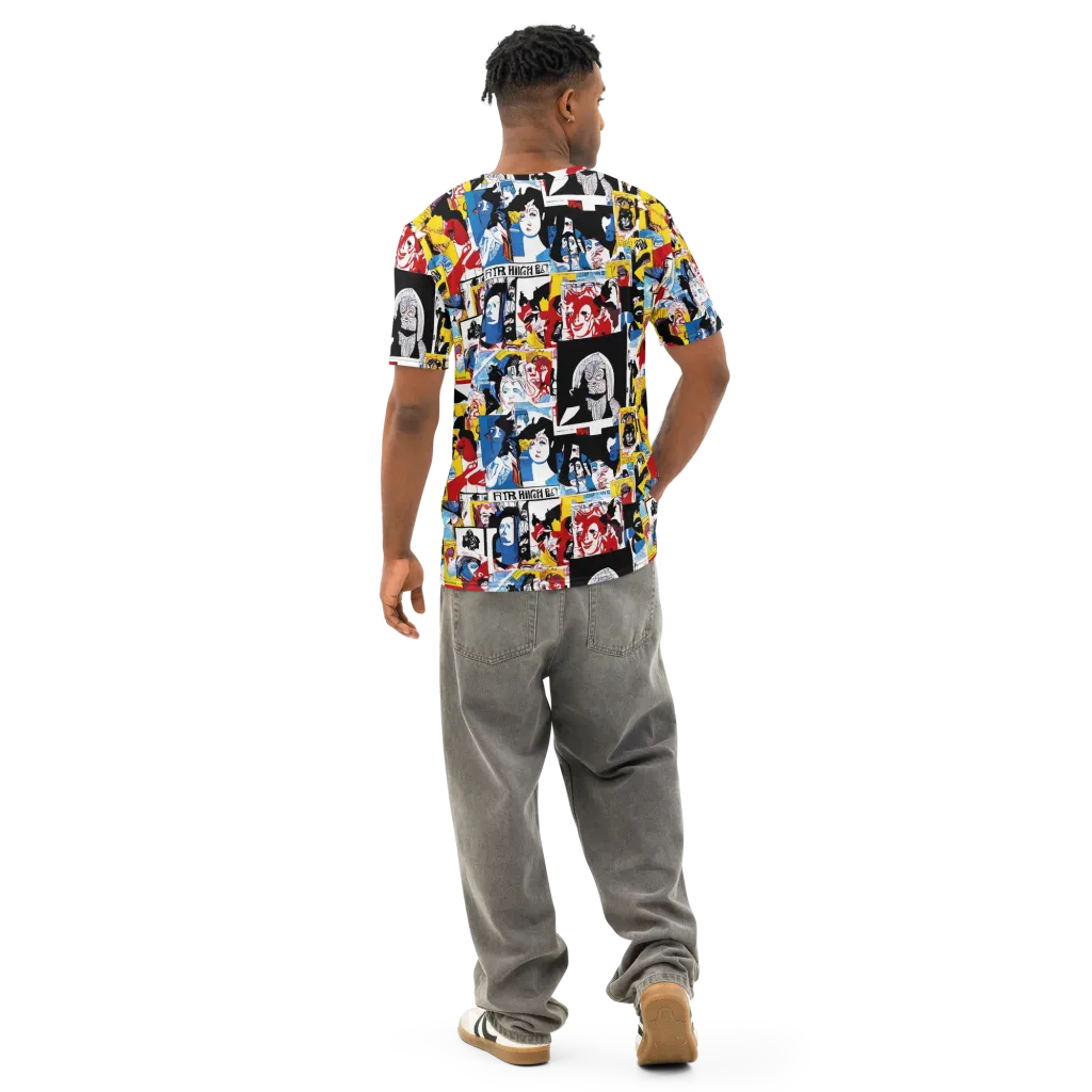 Pop Art Parade on Men's Cotton Crew Neck T-Shirt — Back