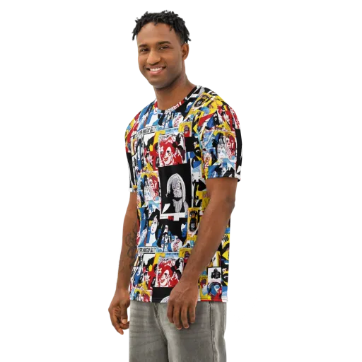 Pop Art Parade on a Men's Cotton Crew Neck T-Shirt