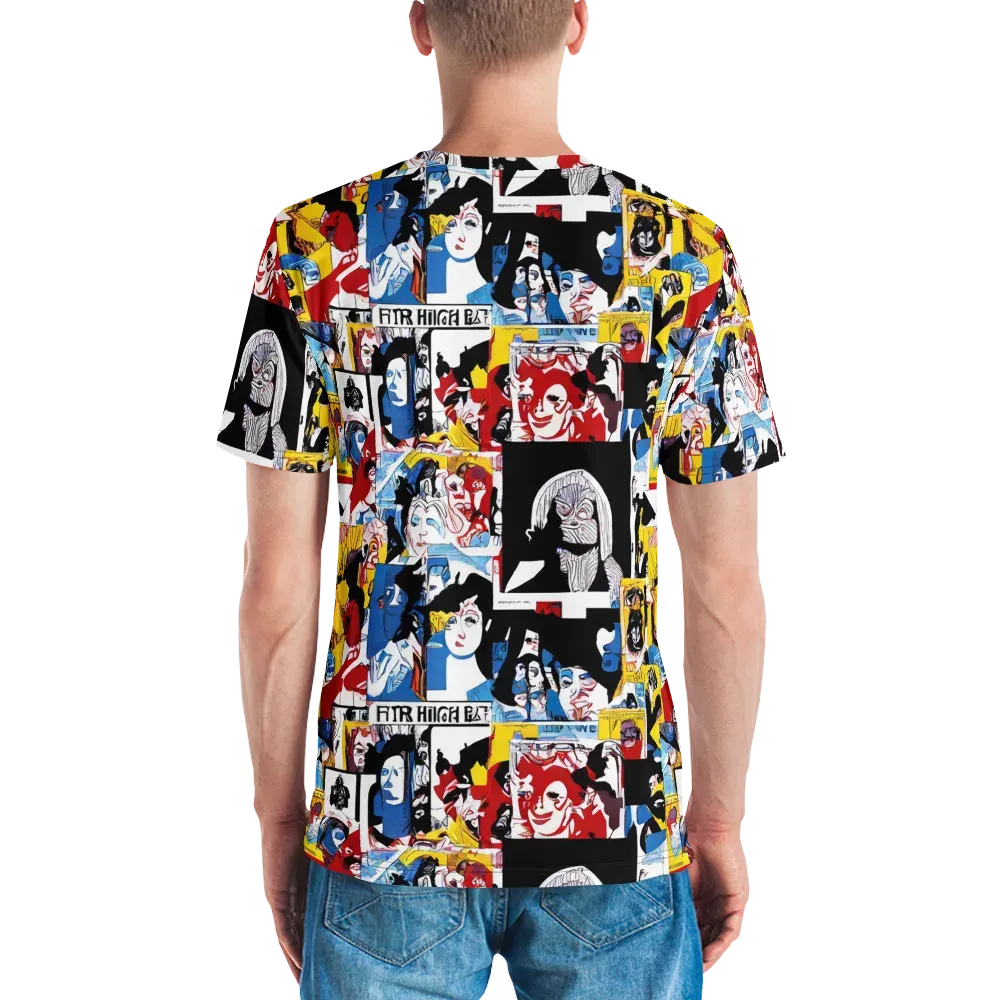 Pop Art Parade on Men's Crew Neck T-Shirt — Back