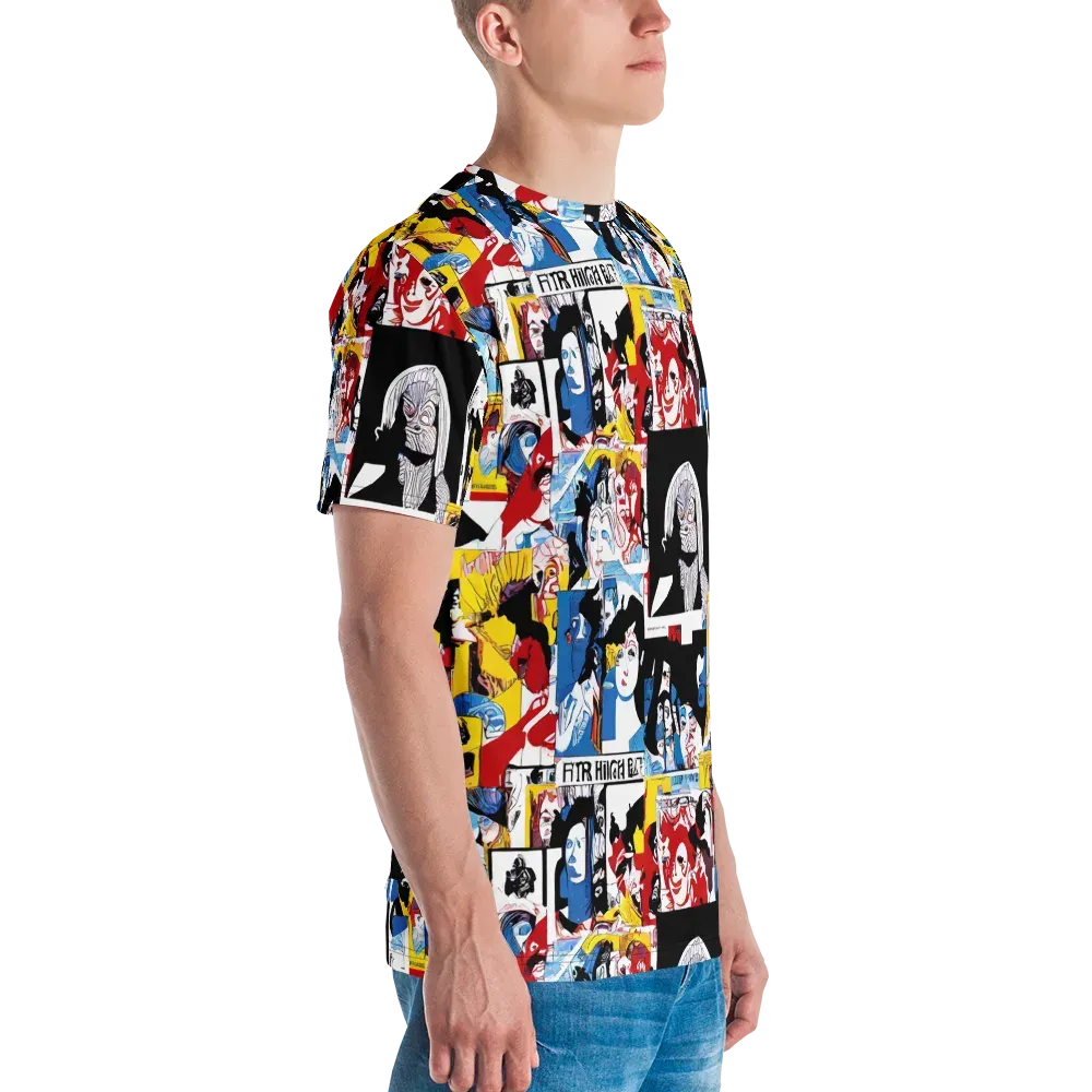 Pop Art Parade on Men's Crew Neck T-Shirt — Right