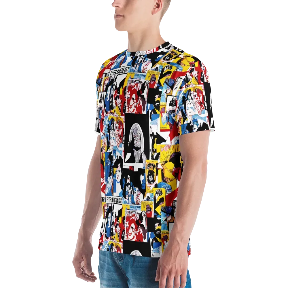 Pop Art Parade on Men's Crew Neck T-Shirt — Left