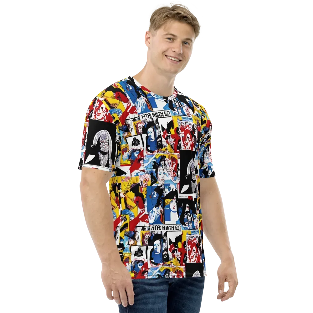 Pop Art Parade on Men's Crew Neck T-Shirt — Right