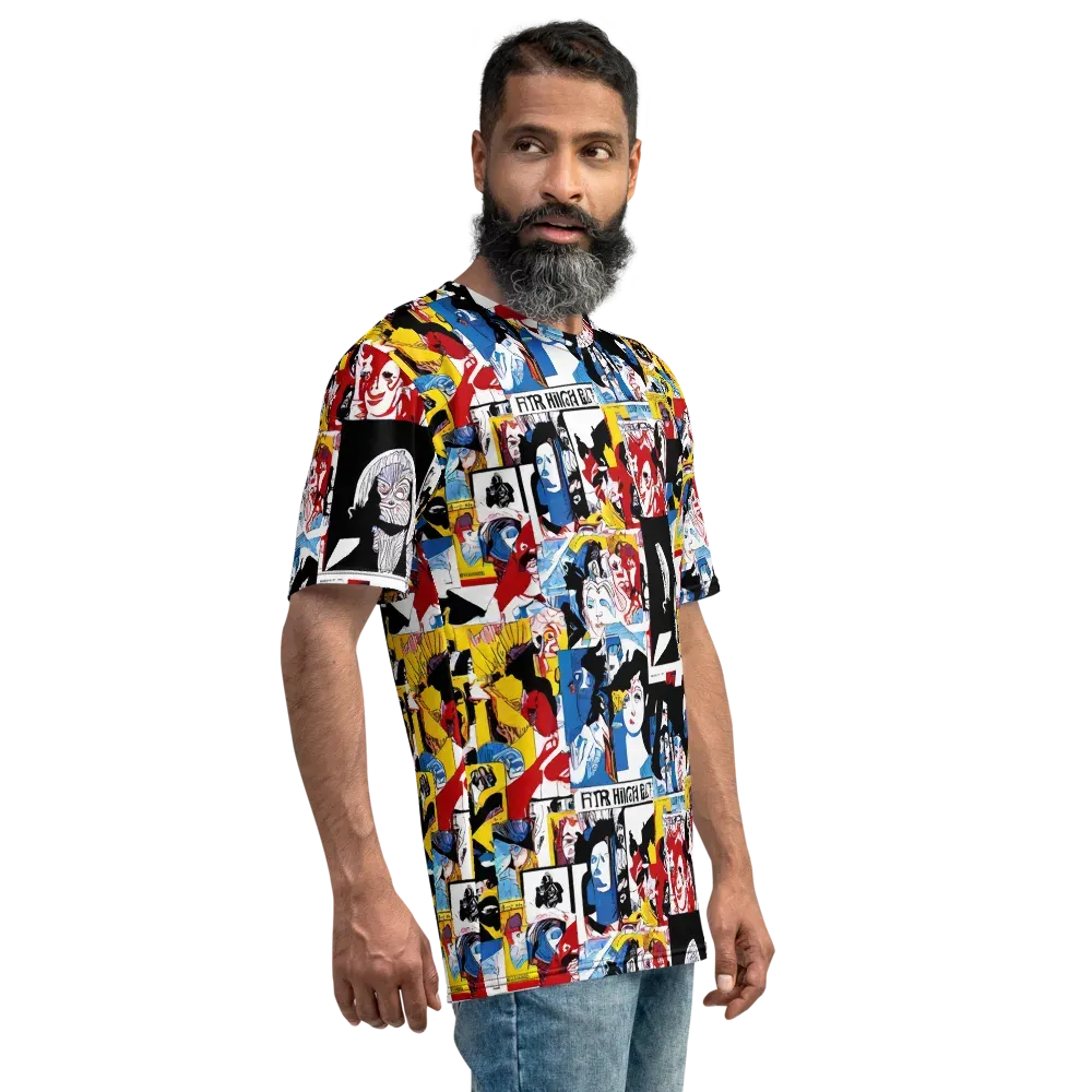 Pop Art Parade on Men's Crew Neck T-Shirt — Right