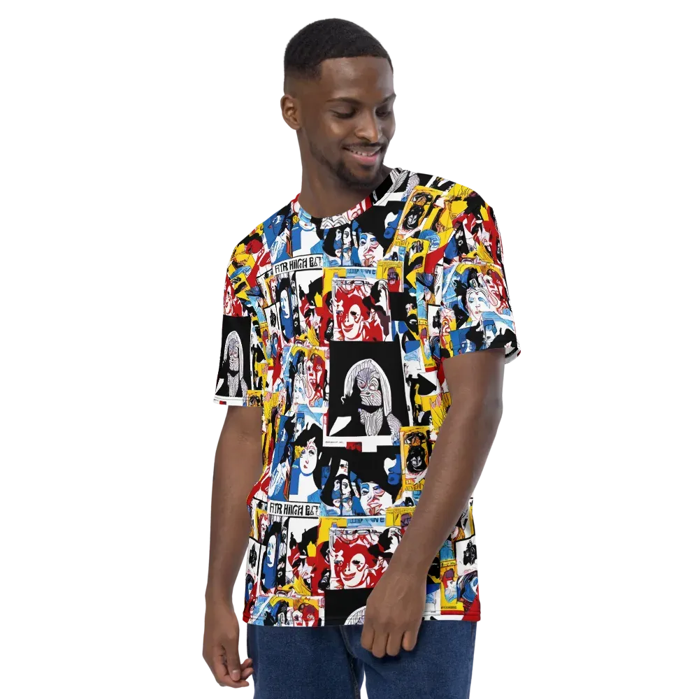Pop Art Parade on Men's Crew Neck T-Shirt — Left