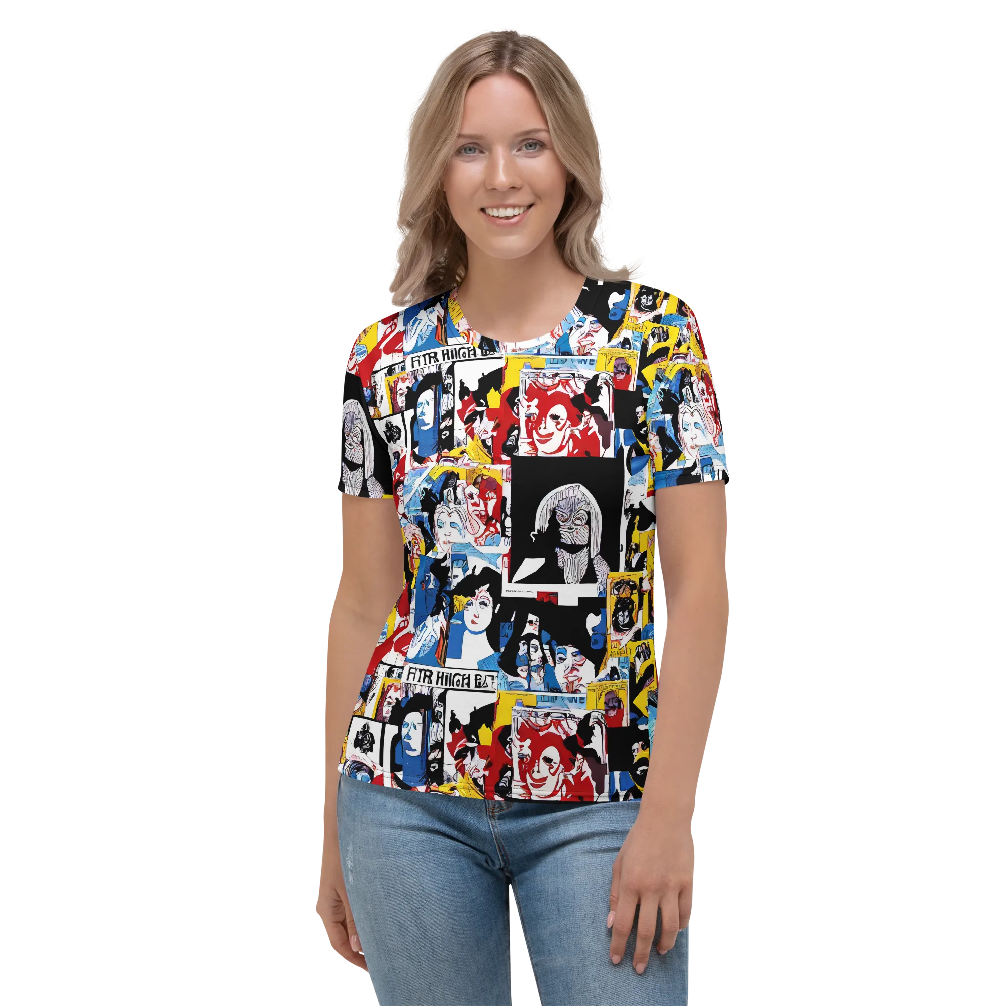 Pop Art Parade on Women's Crew Neck T-Shirt — Front