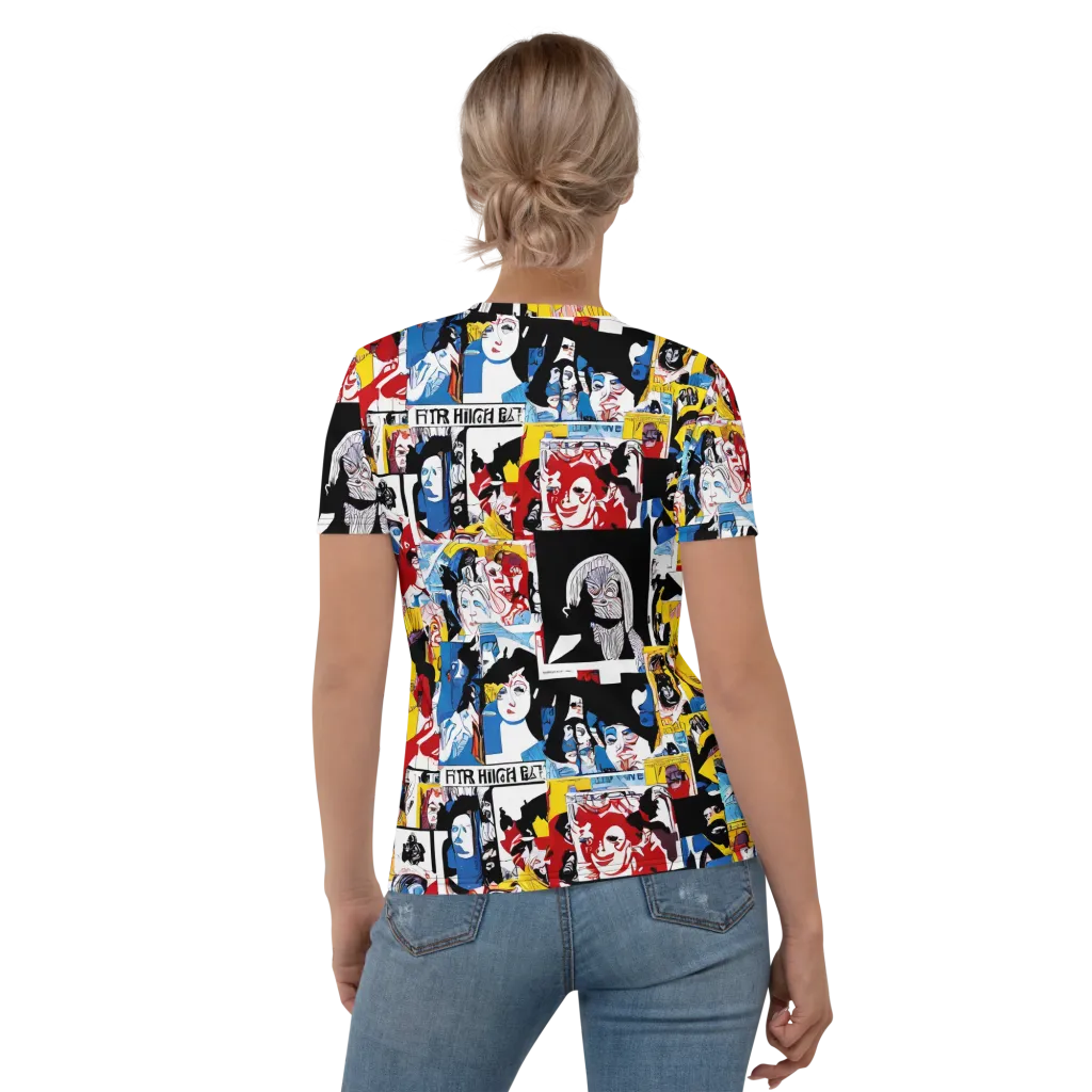 Pop Art Parade on Women's Crew Neck T-Shirt — Back