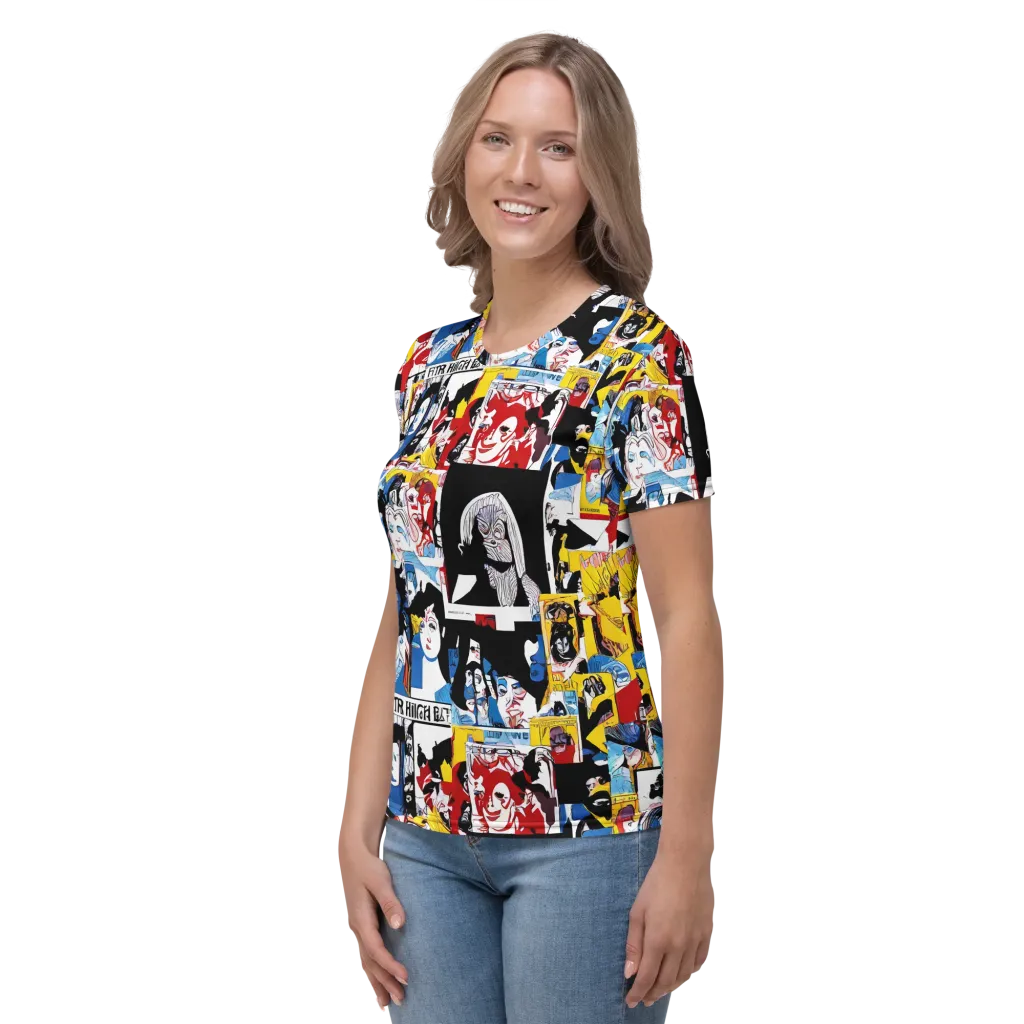 Pop Art Parade on Women's Crew Neck T-Shirt — Left