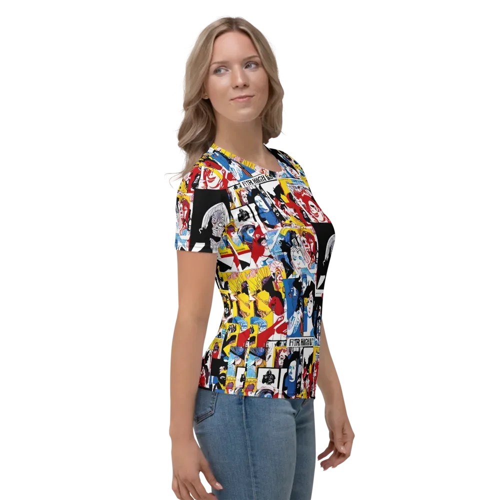 Pop Art Parade on Women's Crew Neck T-Shirt — Right