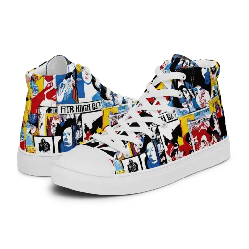 Pop Art Parade on a Women's High Top Canvas Shoes
