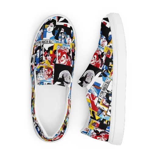 Pop Art Parade on a Men's Slip-On Canvas Shoes