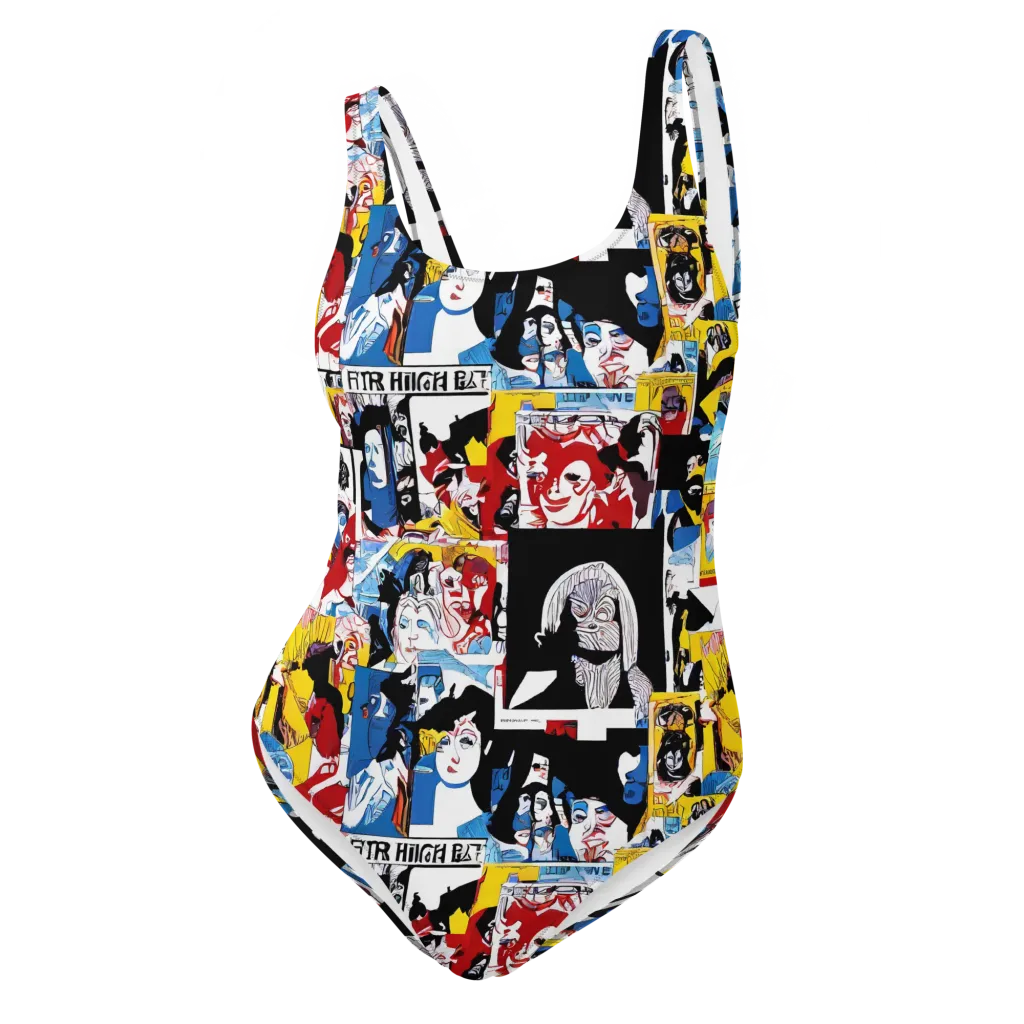 Pop Art Parade on One-Piece Swimsuit — Front
