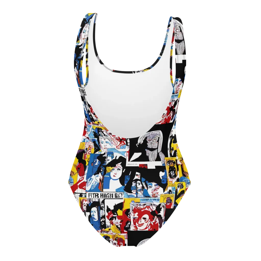 Pop Art Parade on One-Piece Swimsuit — Back