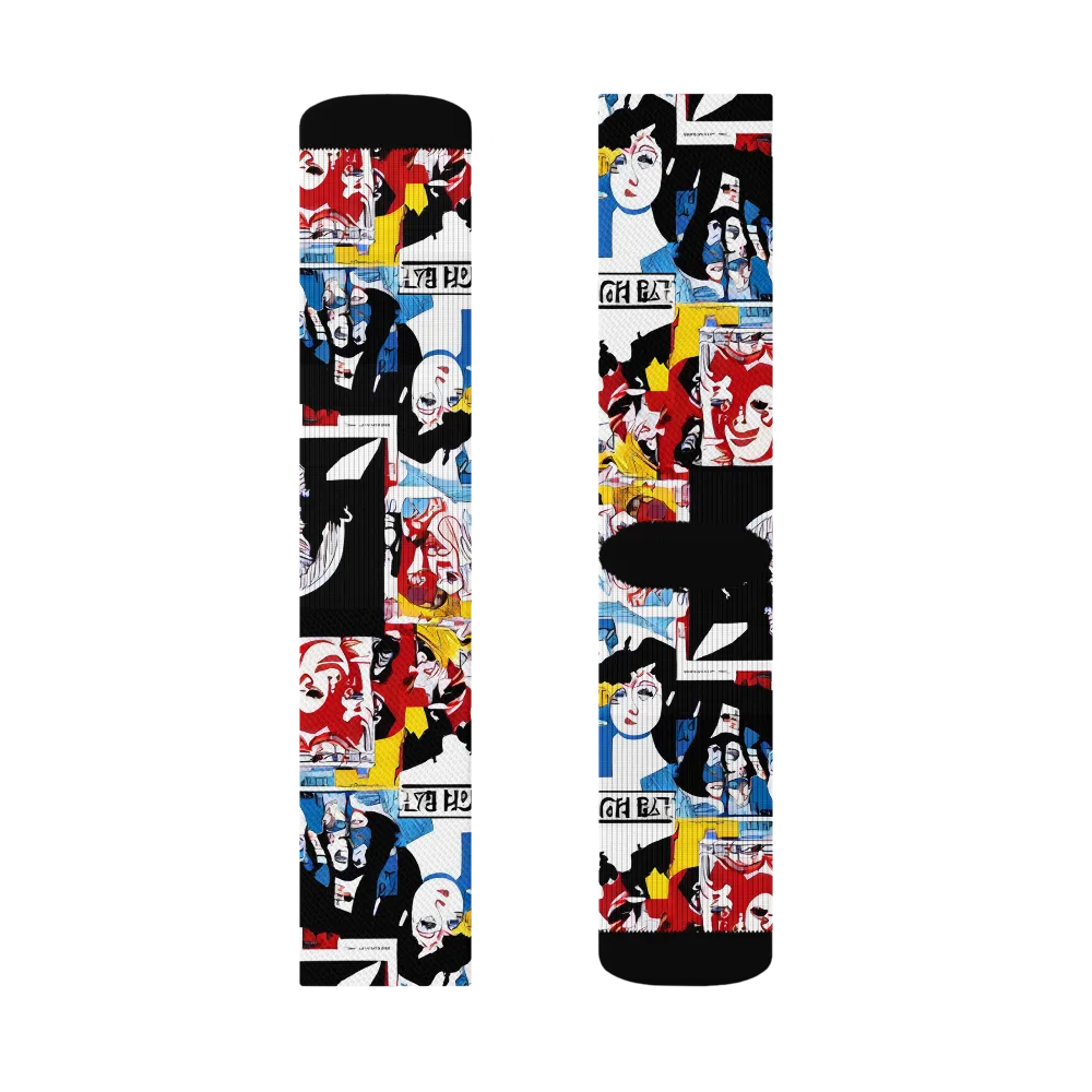 Pop Art Parade on Socks — Left Sock