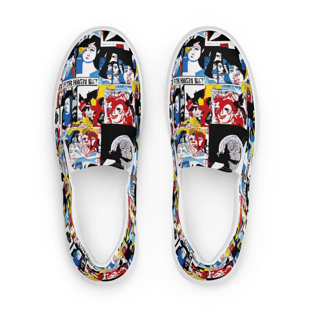 Pop Art Parade on Women's Slip-On Canvas Shoes — Front