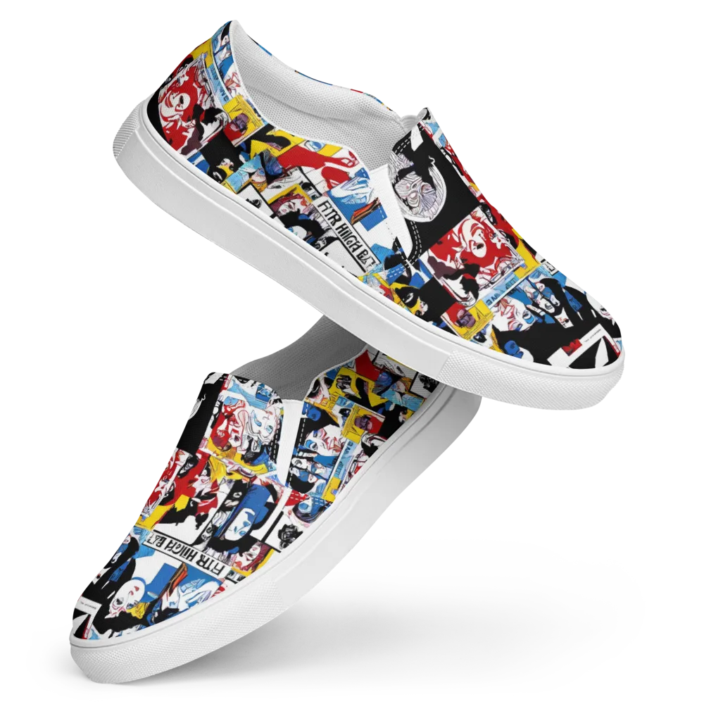 Pop Art Parade on Women's Slip-On Canvas Shoes — Front