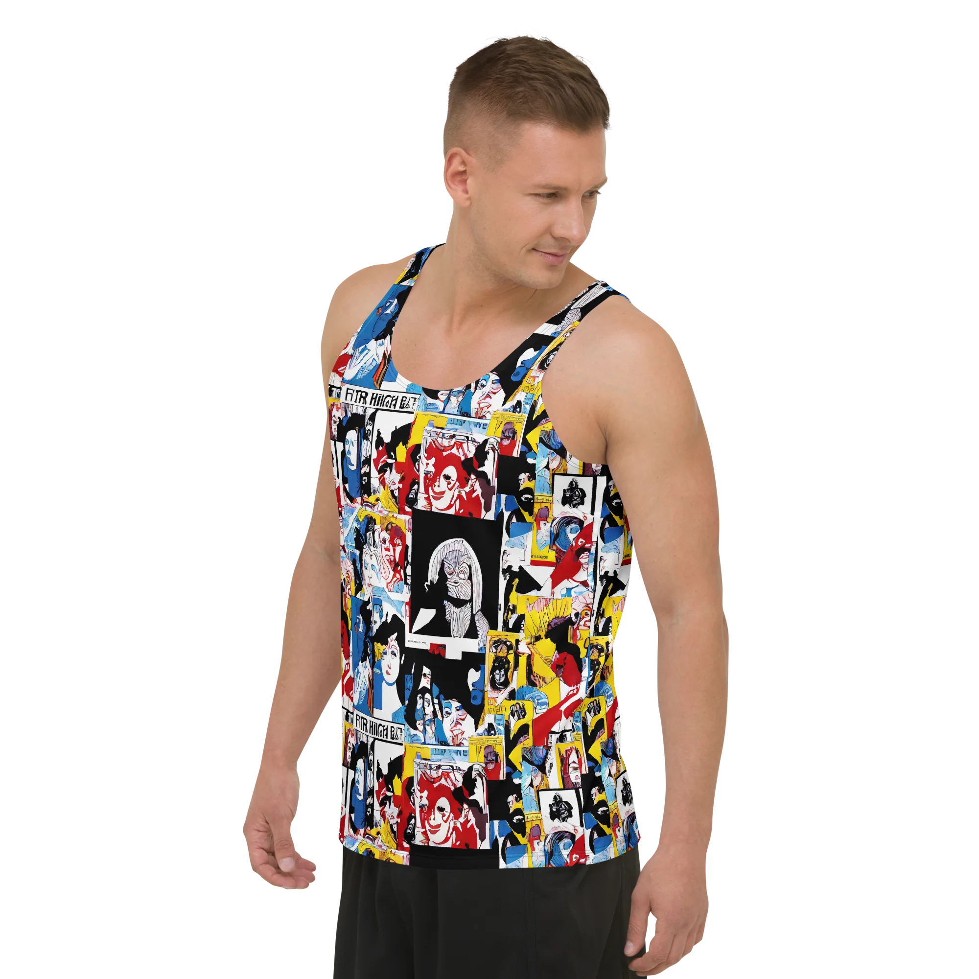 Pop Art Parade on Men's Tank Top — Left Front