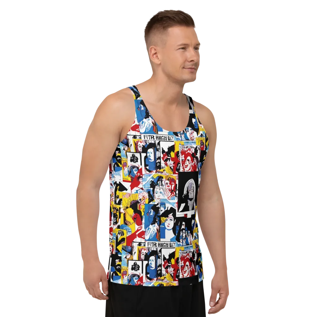Pop Art Parade on Men's Tank Top — Right Front