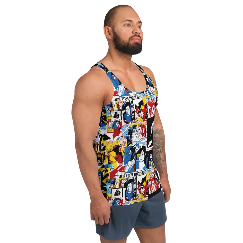 Pop Art Parade on Men's Tank Top — Right Front