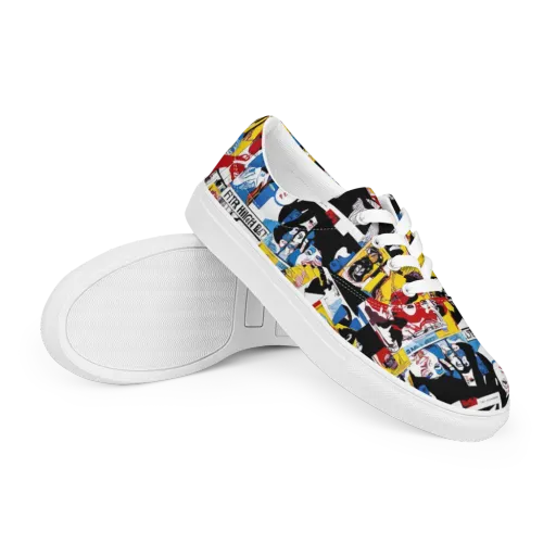 Pop Art Parade on a Men's Lace-Up Canvas Shoes