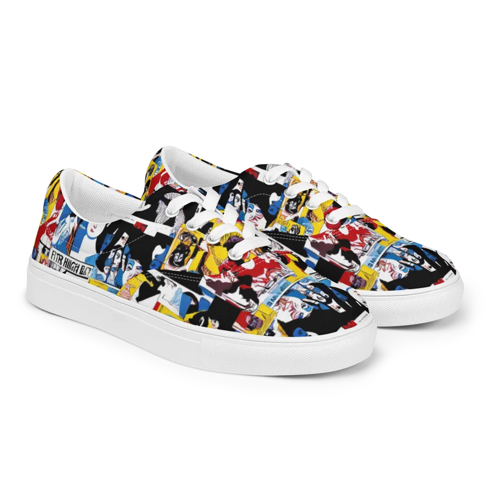 Pop Art Parade on Men's Lace-Up Canvas Shoes — Right Front