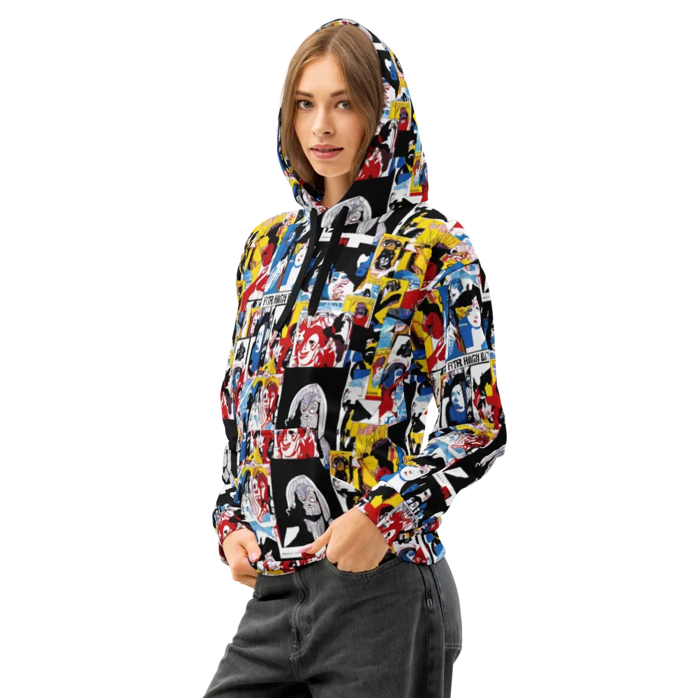 Pop Art Parade on Cotton Hoodie — Left Front