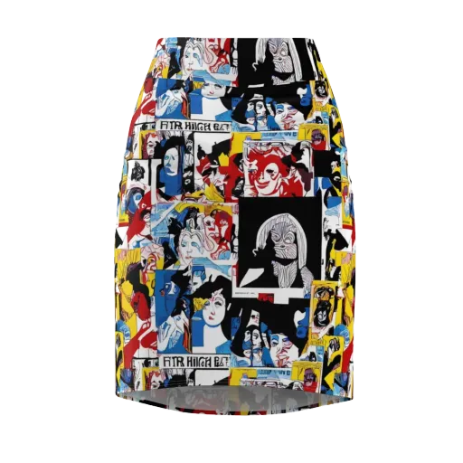 Pop Art Parade on a Pencil Skirt
